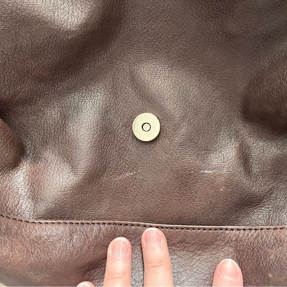 Danier Dark Brown-grey Leather Shoulder Bag good used condition - Picture 8 of 10